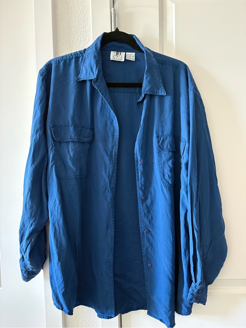 JRT James River Traders Silk Vintage Button Down Shirt